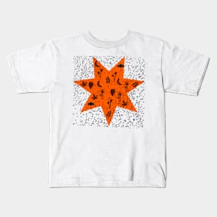 orange and black star art Kids T-Shirt